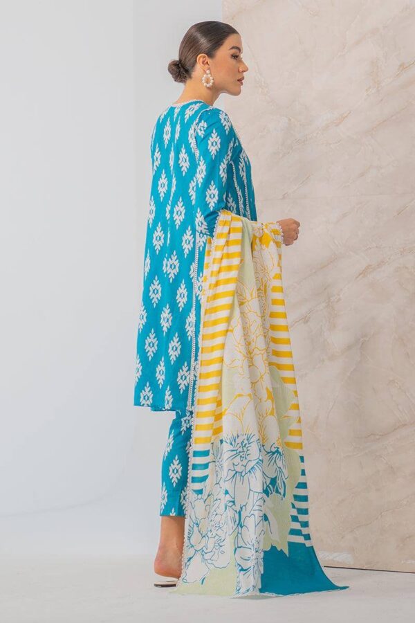 CH-144 Digital Printed Unstitched Lawn Suit 3pc With Monar Digital Printed Dupatta