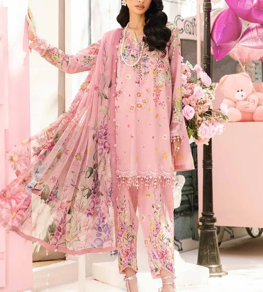 MB-512 A Digital Printed 3Pc Unstitched Lawn Suit With Digital Printed Chifoon Dupatta