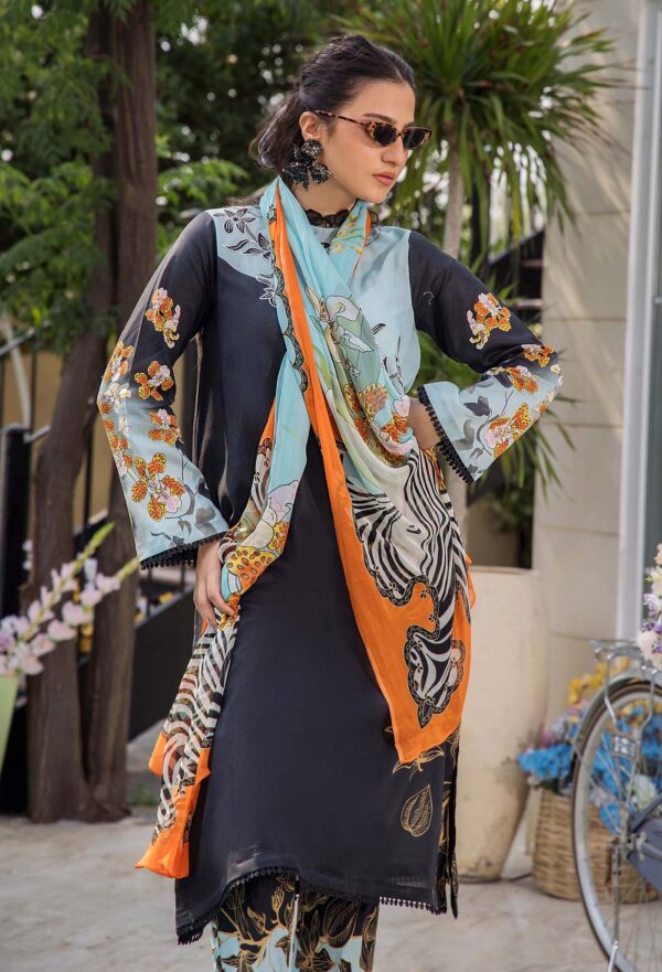 CO 486 Digital Printed 3Pc Unstitched Lawn Suit With Digital Printed Monar Dupatta