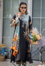 CO 486 Digital Printed 3Pc Unstitched Lawn Suit With Digital Printed Monar Dupatta