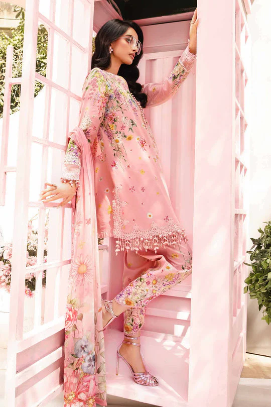 MB-512 A Digital Printed 3Pc Unstitched Lawn Suit With Digital Printed Chifoon Dupatta