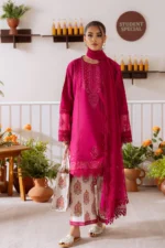CO-515 A 3Pc Embroidered Lawn Shirt with Cotton Net Dupatta