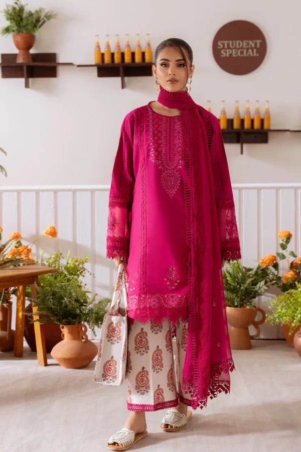 CO-515 A 3Pc Embroidered Lawn Shirt with Cotton Net Dupatta