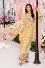 MB-512 B Digital Printed 3Pc Unstitched Lawn Suit With Digital Printed Chifoon Dupatta