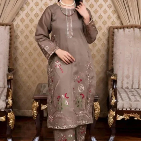 Premium Lawn Unstitched Embroidered 2pc Suit