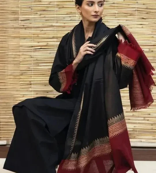 BR-1076 3Pc Unstitched Dhanak Suit with Printed Woolen Shawl