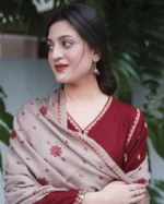 BR-1110 Unstitched Heavy Embroidered Dhanak Suit Embroidered Dhanak Shawl