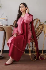 AS-05 Unstitched Fully Embroidered Dhanak Suit With Dhanak Shawl