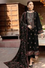 RM-650 Unstitched Heavy Embroidered Dhanak Suit With Embroidered Dhanak Shawl
