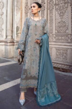 IZ01 Unstitched Embroidered Dhanak Wool Suit With Embroidered Dhanak Shawl