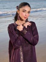 IZ813 Dhanak Chikenkari Embroidered 3pc With Dhanak Embroidered Dupatta