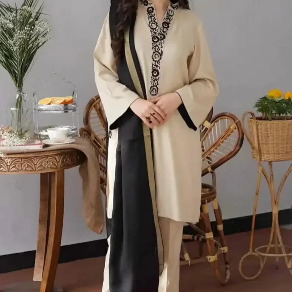 AS-05 Unstitched Fully Embroided Dhanak Suit With Dhanak Dupatta