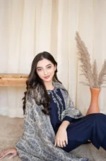 MB-830 Unstitched Fully Embroided Dhanak Suit With Wool Shawl