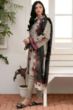 BK178 Khaddar 3pc Digital Printed Suit With Digital Printed Khaddar Dupatta