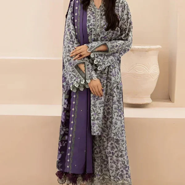 Khaddar 3pc Digital Printed Suit With Digital Printed Khaddar Dupatta