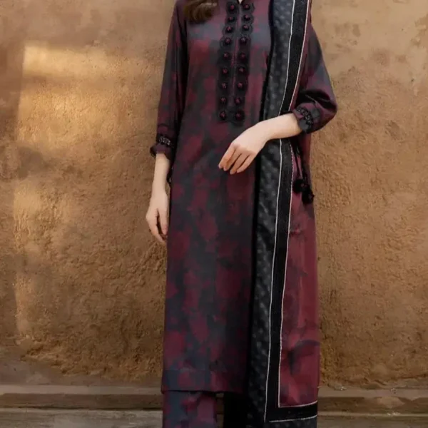 Khaddar 3pc Digital Printed Suit With Digital Printed Khaddar Dupatta