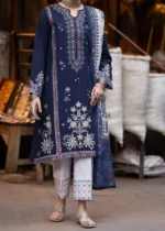AK-905 Dhanak Embroidered Suit With Digital Printed Woolen Shawl