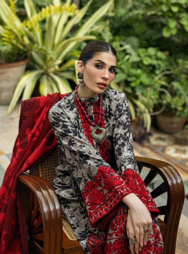 MB-437 Unstitched Digital Printed Lawn Suit 3pc With Digital Printed Cotton Lawn Dupatta