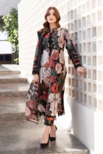 BQ-40 Digital Printed Khaddar Suit 3pc with Khaddar Digital Printed Dupatta & Embroidered Patches