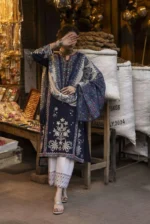 AK-905 Dhanak Embroidered Suit With Digital Printed Woolen Shawl