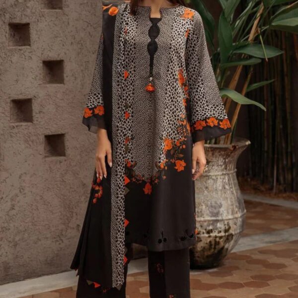 CH-78 Digital Printed Khaddar 3Pc Suit With Digital Printed Khaddar Dupatta