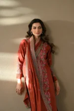 CO-635 Unstitched Embroidered Dhanak Suit 3pc With Embroidered Dhanak Shawl