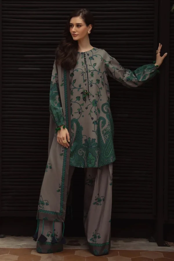 CH-76 Digital Printed Khaddar 3Pc Suit With Digital Printed Khaddar Dupatta