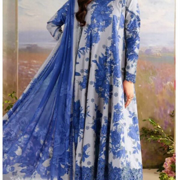 IZ-71 Digital Printed Khaddar Suit 3pc with Khaddar Digital Printed Dupatta & Embroidered Patches