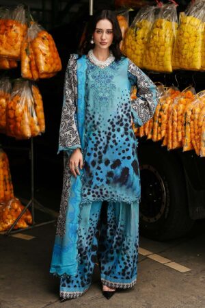 CH-80 Digital Printed Khaddar Suit 3pc with Khaddar Digital Printed Dupatta & Embroidered Patche