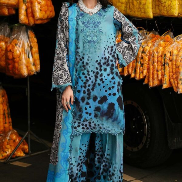 CH-80 Digital Printed Khaddar Suit 3pc with Khaddar Digital Printed Dupatta & Embroidered Patche