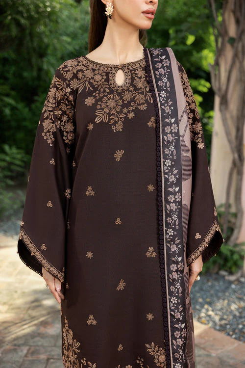 Unstitched Heavy Embroidered Dhanak Suit ( Printed Woolen Shawl )