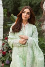 Un-Stitched Lawn Embroidered 3pc With Organza Embroidered Dupatta