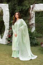 Un-Stitched Lawn Embroidered 3pc With Organza Embroidered Dupatta