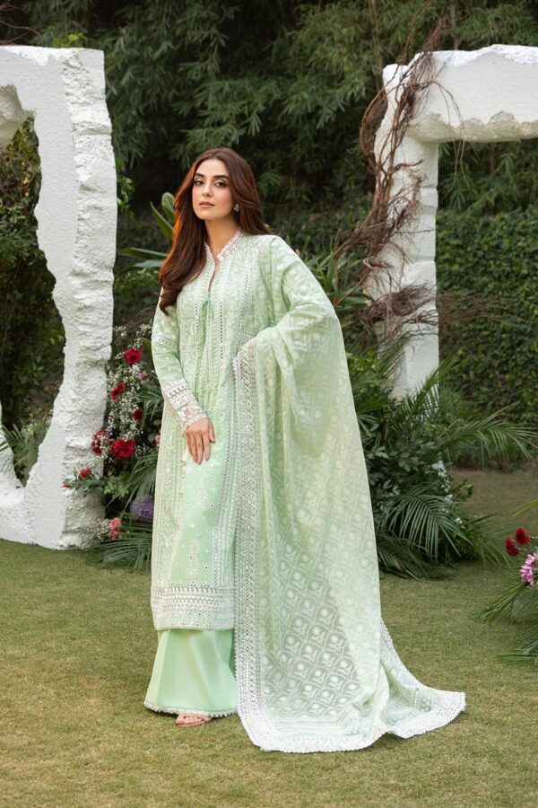 Un-Stitched Lawn Embroidered 3pc With Organza Embroidered Dupatta