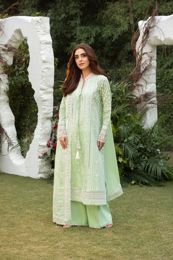 Un-Stitched Lawn Embroidered 3pc With Organza Embroidered Dupatta