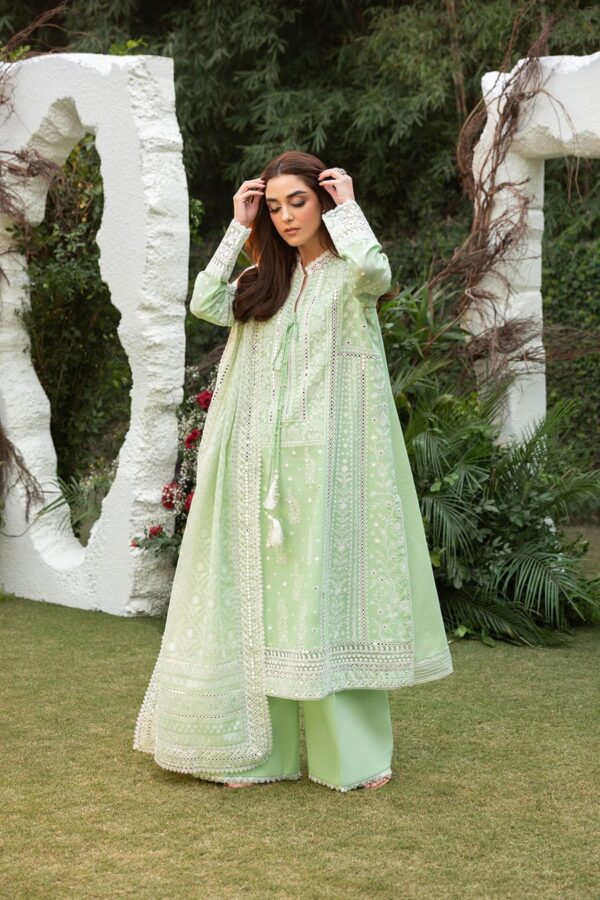 Un-Stitched Lawn Embroidered 3pc With Organza Embroidered Dupatta