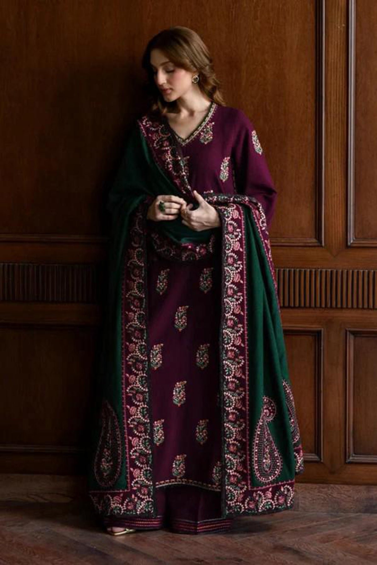 BT-15 Lawn Unstitched Embroidered 3pc Suit With Lawn Embroidered Dupatta