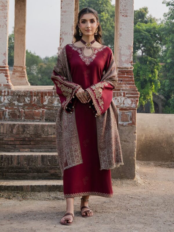 D#4 Unstitched Embroidered Lawn Suit With Chiffon Printed Dupatta