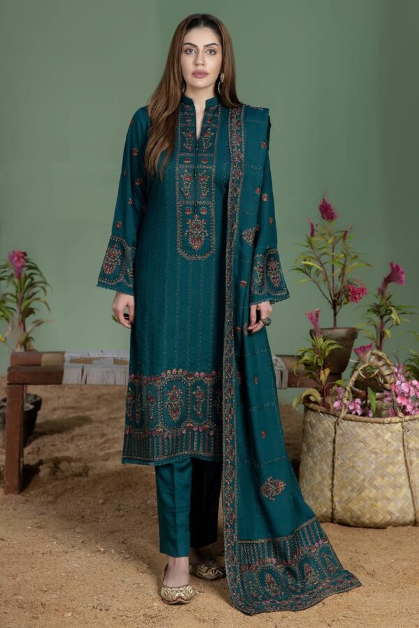 AJ-940 Unstitched Fully Embroidered Lawn Suit With 4 Sided Embroidered Lawn Dupatta