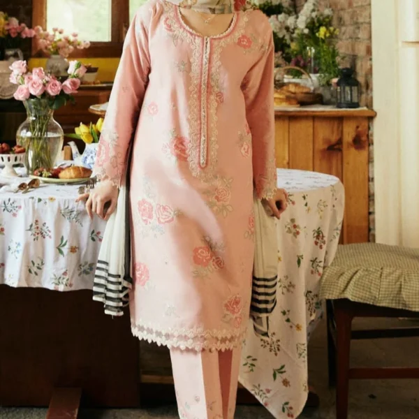 ZS-2620 Lawn Embroidered Suit 3pc with Silk Digital Printed Dupatta