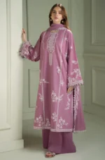 CS-900 Unstitched Heavy Embroidered Lawn Suit With Embroidered Lawn Shawl