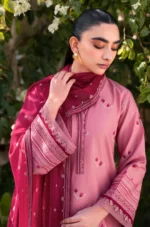 Unstitched Embroidered Lawn Suit 3pc With Bamber Chiffon Embroidered Dupatta