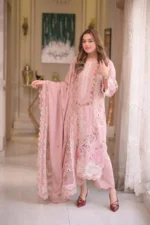 Aneelas Lawn Unstitched Embroidered with cotton Net heavy Embroidered Duppta