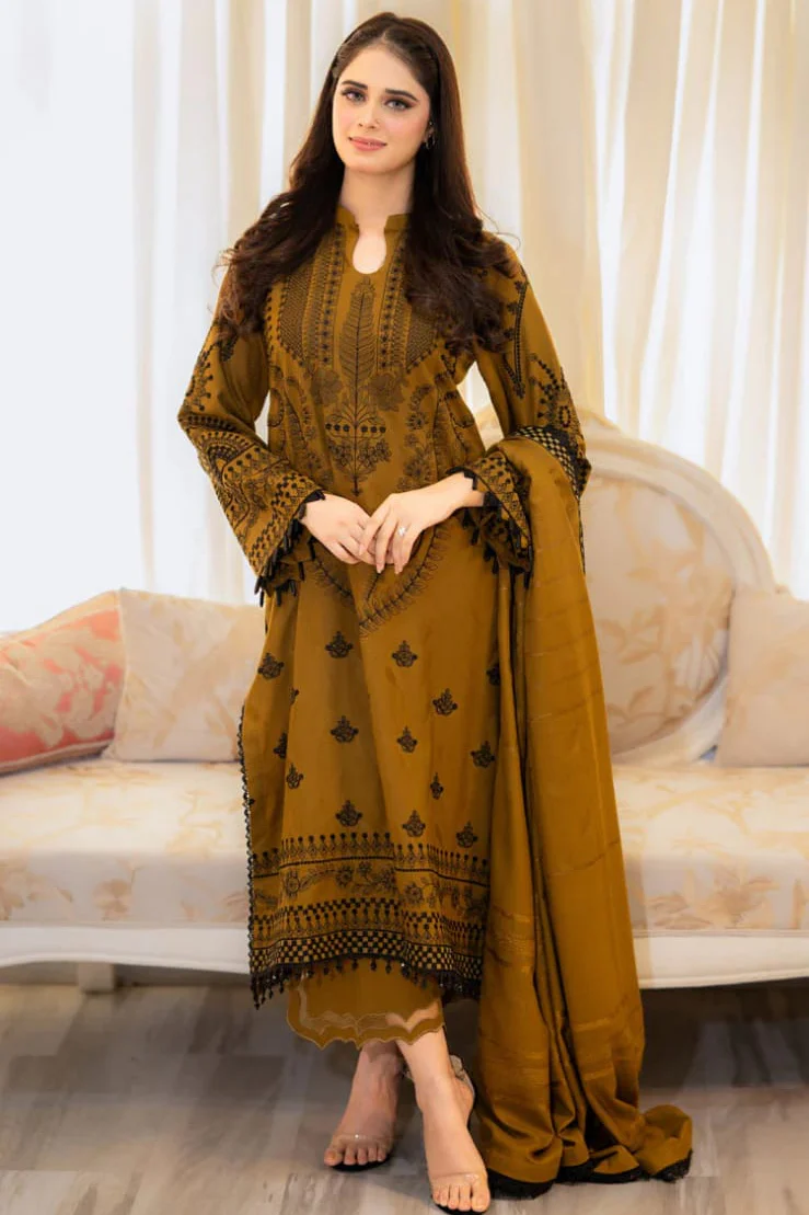 MB-100 Unstitched Fully Embroidered Lawn Suit With Embroidered Lawn Dupatta