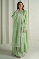 D#9 Unstitched Embroidered Lawn Suit With Chiffon Printed Dupatta