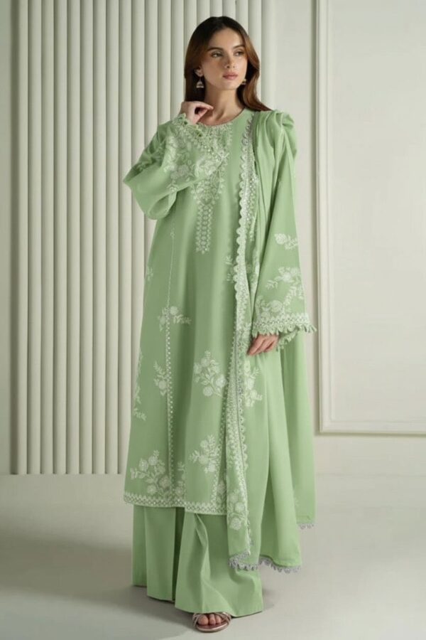 D#9 Unstitched Embroidered Lawn Suit With Chiffon Printed Dupatta