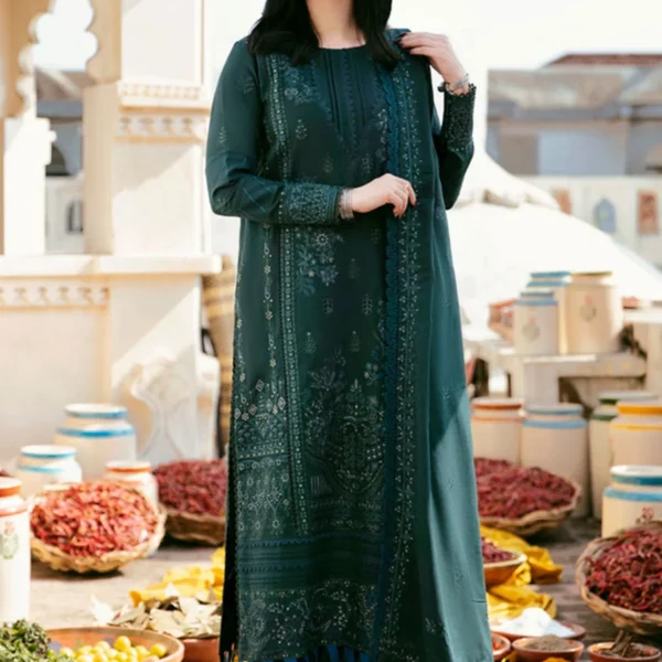 MB935 Unstitched Fully Embroidered Lawn Suit Embroidered Lawn Shawl