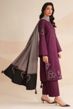 3 Piece - Unstitched Embroidered Dhanak Fabric