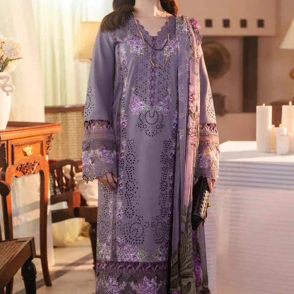 JD-2680 Lawn Unstitched Fully Embroidered  Shirt With Cotton Lawn Digital Dupatta