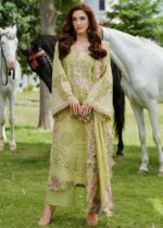 EL-2720 Lawn Unstitched Embroidered Shirt With cotton Net heavy Embroidered Duppta